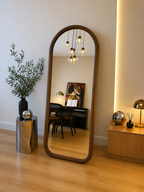 STANDSPIEGEL 180X70 CM MIT HOLZRAHMEN AUS KIEFERNHOLZ IN WALNUSS-OPTIK